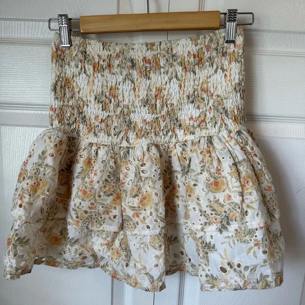 En Saison Eyelet Mini Floral Skirt Sz.S